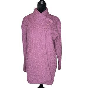 ARAN CRAFTS Lavender Wool Cardigan